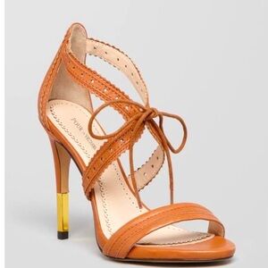 NWB POUR LA VICTORIE SHANNA STILETTO HEEL SZ 7.5 Cognac Tan $245